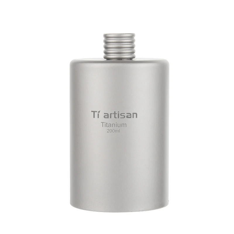 

Tiartisan 200ml Titanium Reusable Alcohol Flask Bottle Round Liquor Wine Bottle for Whiskey Red Wine Pot Outdoor Cups Ta8601