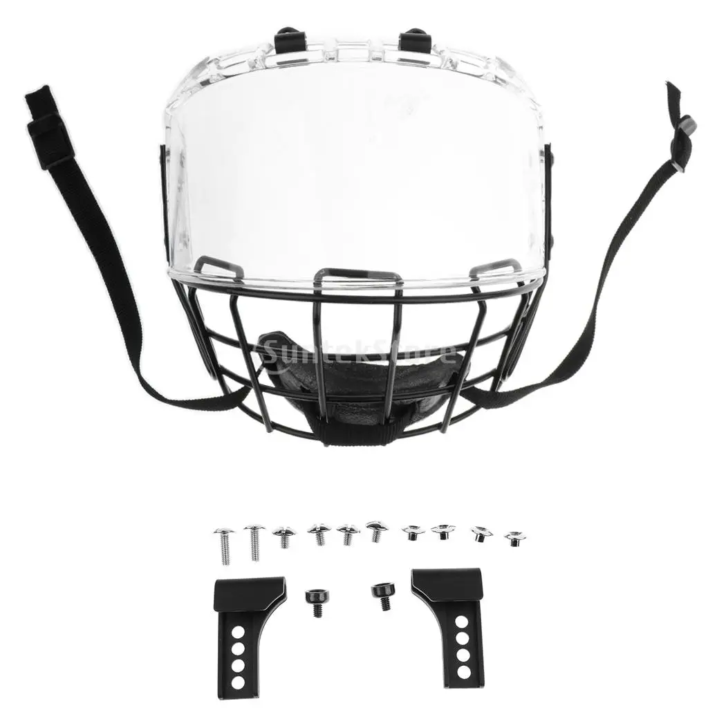 

CE Certification Impact Resistance Anti-Scratch Anti-Fog Ice Hockey Face Shield Mask Cage Visor with Mounted Kits