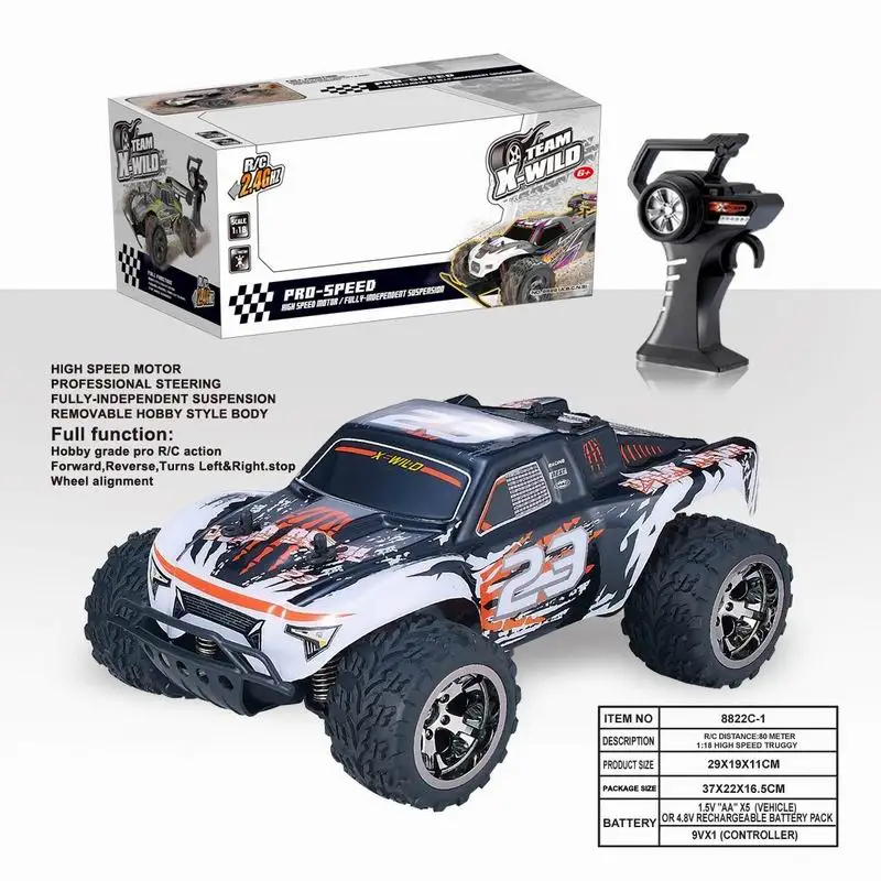 

2.4GHz RC Car 4WD High Speed Racing Car 4 Wheel Drive Buggy Off-Road Remote Control Car PVC RC Toys for Boys 8822