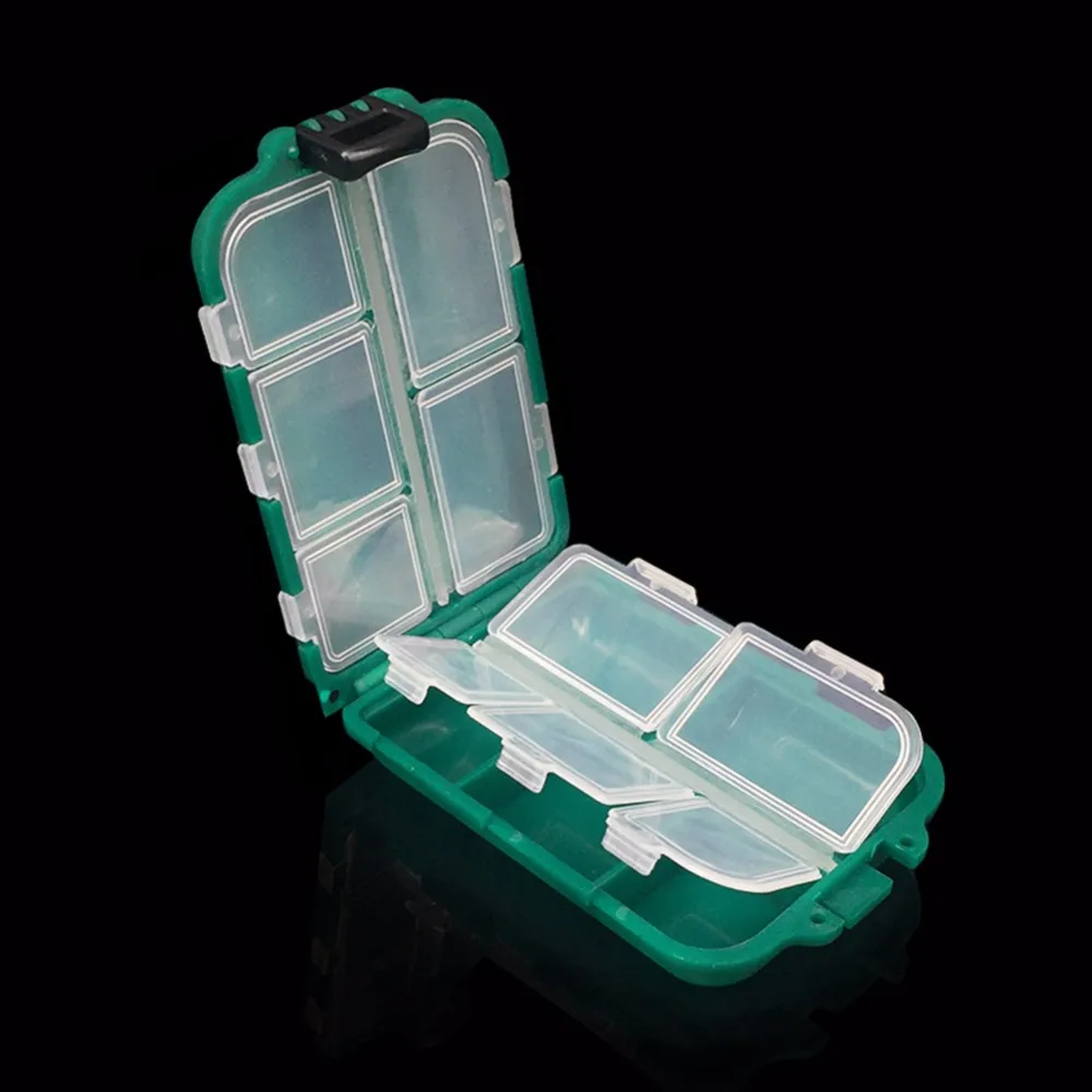

Mounchain Small 10 Compartments Waterproof Hard Fishing Tackle Box Case, Hooks Noneure Baits Storage Box