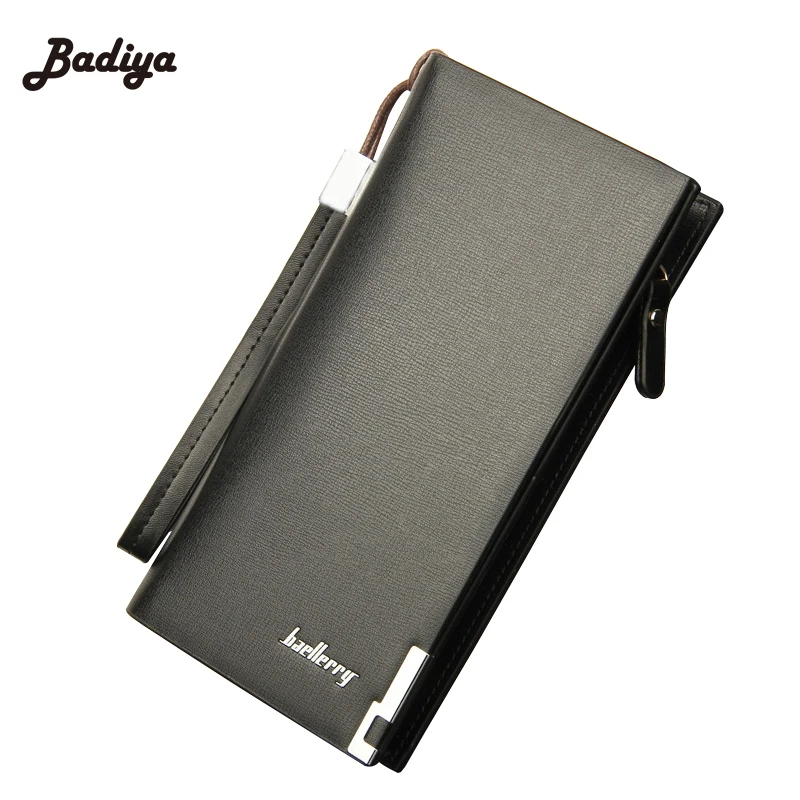 Black Leather Designs New Man Wallet With Card Holder Long Zipper Coin Purse Brand Quality Purse ...