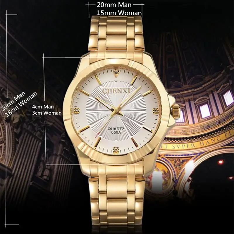Высокое качество часы Модные мужские Роскошные CHENXI бренд золото нержавеющая сталь кварцевые наручные часы оптом золотые часы мужские PENGNATATE