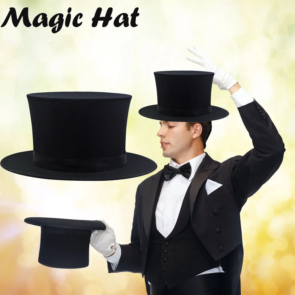 

2018 MagicToy Kids Adult Black Magic Moving Top Hat Traditional President Party Steampunk family Kids Joke Toys