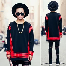 New Men’s Clothing The trend of printing the stitching loose Hoodie winter with cashmere coat hip-hop couples dress costumes