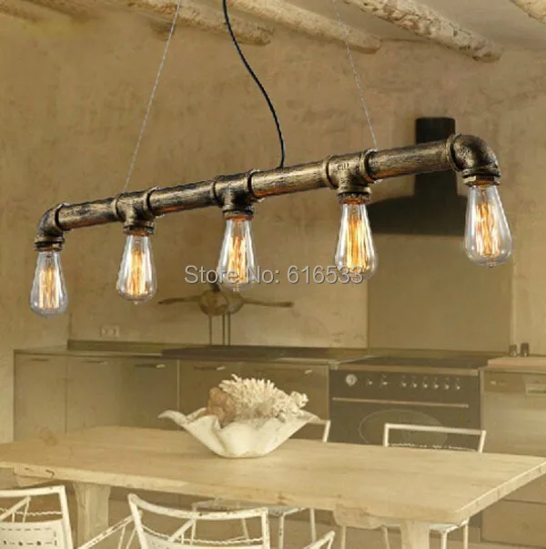 Buy Industry Modern Vintage American Loft Lustre Water Pipe Edison Pendant