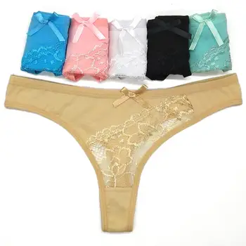 

Pack of 600 Low Rise Half Laced Lady Thong Cotton G-String Sexy Lady Panties Girl T-back Hot lingerie Wholesale Women Underwear