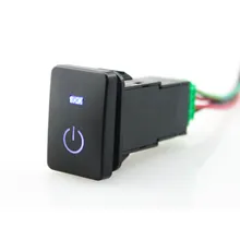 FIT for New Style Toyota push switch /iztoss Blue LED 5 pin Power Lights Push Switch with Connector Wire fit for new style toyota push switch 20 32 mm blue led 5 pin power lights push switch with connector wire