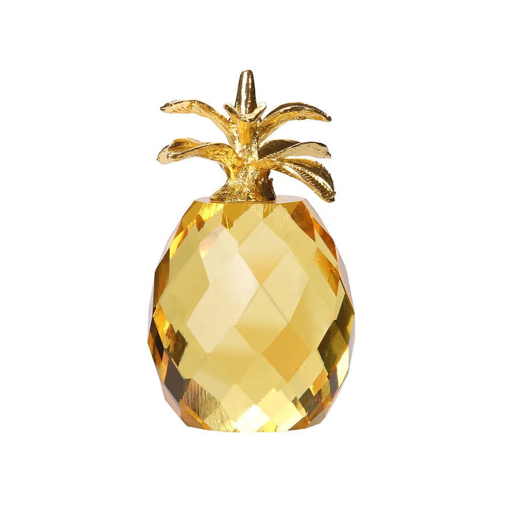 Креативный ананас кристалл стеклянная фигура пресс-папье орнамент фэн шуй Декор Коллекция Фрукты модель миниатюрная гостиная