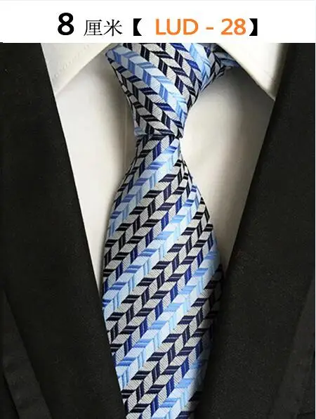 Ricnais модный тренд мужской галстук жаккардовые шелковые мужские галстуки 8 см полосатые галстуки для мужчин деловой костюм Свадебная вечеринка - Цвет: 28