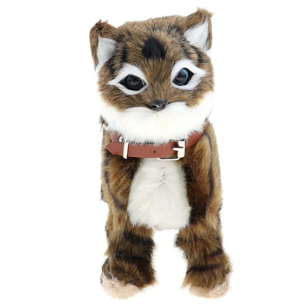 Electronic Music Pet Soft Stuffed Plush Cat Animal Toys Walking Cat Meow Toys Battery Operated Kids Children Toys Birthday Gifts