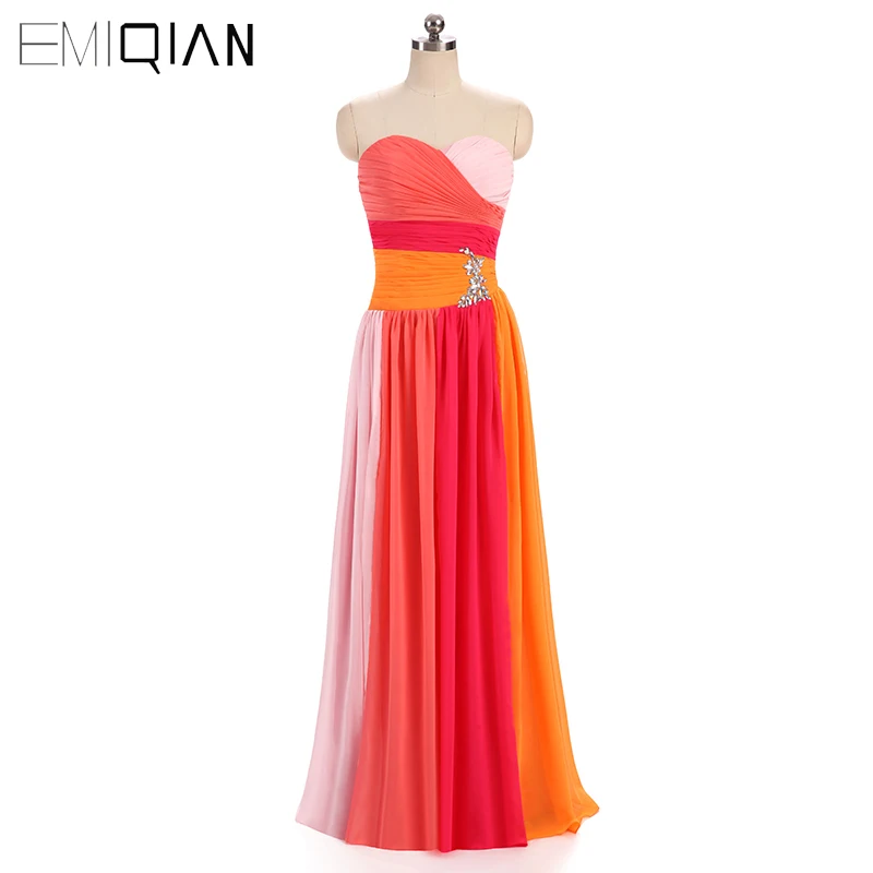 vestido rosa e laranja