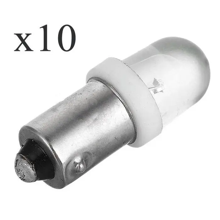 Car-styling ba9s LED 6500K 0.5W 100-Lumen SMD LED White Light Car Braking Lamps White light emitting diode 10Pcs (DC 12V) t10 1 68w 24 3020 smd led white light car steering lamps dc 12v 2 pcs