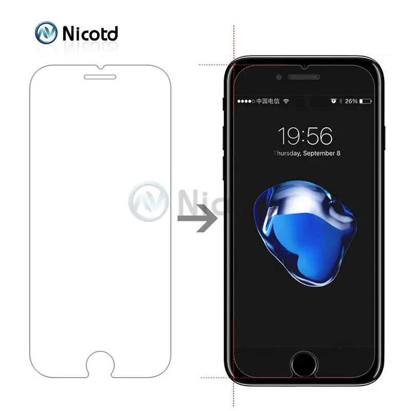 Nicotd Gehärtetem Glas für iPhone 6 s 6 bildschirm schutz 9 H 03mm 2.5D Screen Protector Film für i