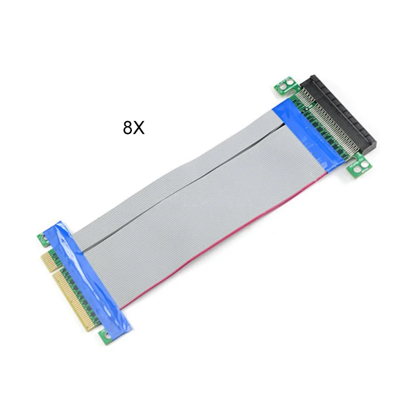 Новый Riser PCI-E PCIE PCI Express 8X/16X Extender Card с Molex IDE адаптером питания и ленточным кабелем 20