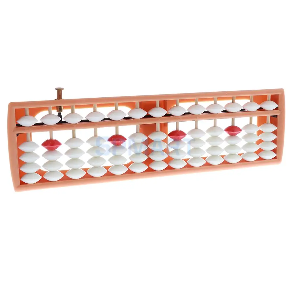 13 Rods White Beads Soroban Abacus Arithmetic Number Counting Educational Toy
