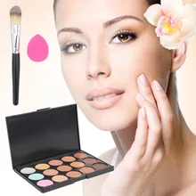 New 3 in1 Set 15 Color Concealer Palette font b Makeup b font font b Brush