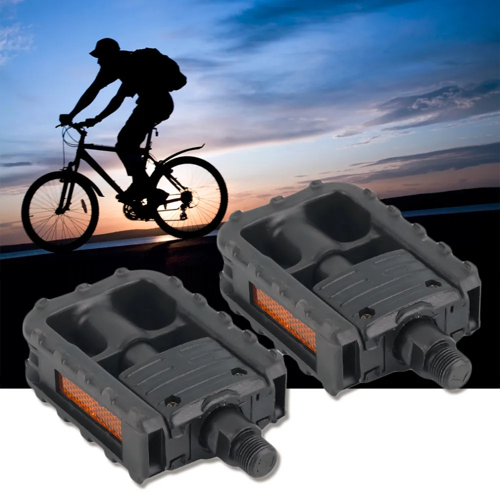 TSAI 1 пара Универсальные пластиковые складные педали для горного велосипеда Нескользящие черные для всех типов велосипедов