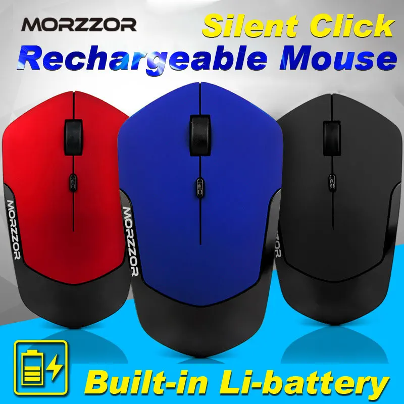 2400 DPI Adjustable Computer Mice Silent Click rechargeable wireless