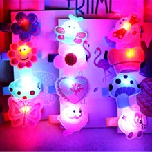 3 шт., мультяшная светящаяся заколка для волос, мягкая вспышка, заколка для хвостика, светящиеся палочки, светящаяся палочка, вечерние, походные, аварийные, светящиеся в темноте игрушки