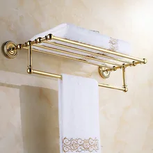Best Offers Luxury Gold Color Brass Wall Mount Shelf Towel Rack Bath Rails Hanger Storage Towel Bars Holder Bathroom Accessories ZD766 Best Offers Luxury Gold Color Brass Wall Mount Shelf Towel Rack Bath Rails Hanger Storage Towel Bars Holder Bathroom Accessories ZD766