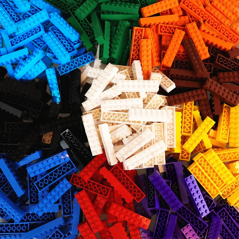 

Big Size 2*8 Building Bricks 10 Colors DIY Building Blocks for Children Kids Toys Compatible with Legoings Friends City Ninja