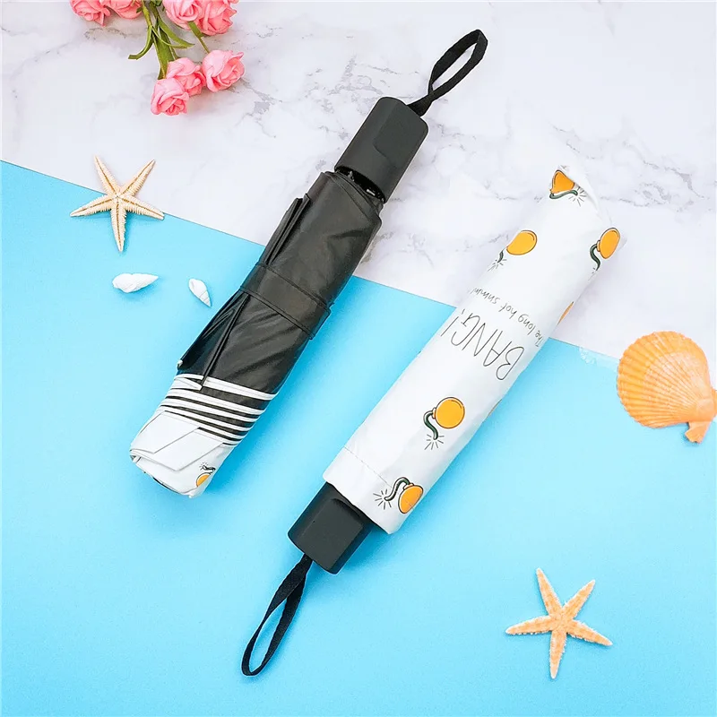 

Sun and Rainy Female Umbrella Creative Cute fruit manual Umbrella Rain Women Black Coating Anti-UV Parasol girls umbrellas