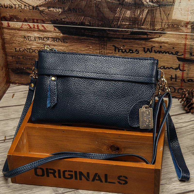 

Women's Genuine Leather Messenger Bag Handbags Shoulder Cross body Bag Fashion Vintage Small Envelope Bags Clutch satchels bag