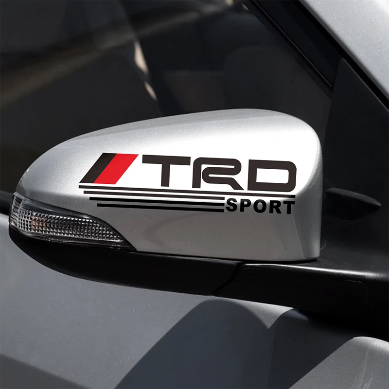 2 шт. стайлинга автомобилей Логотип TRD Зеркало заднего вида светоотражающие