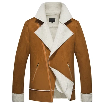 

FLYFIREFLY Lambswool Jacket Men Warm Jacket And Coats For Early Winter 2019 Turn Down Collar Jaqueta Masculina Dropshipping