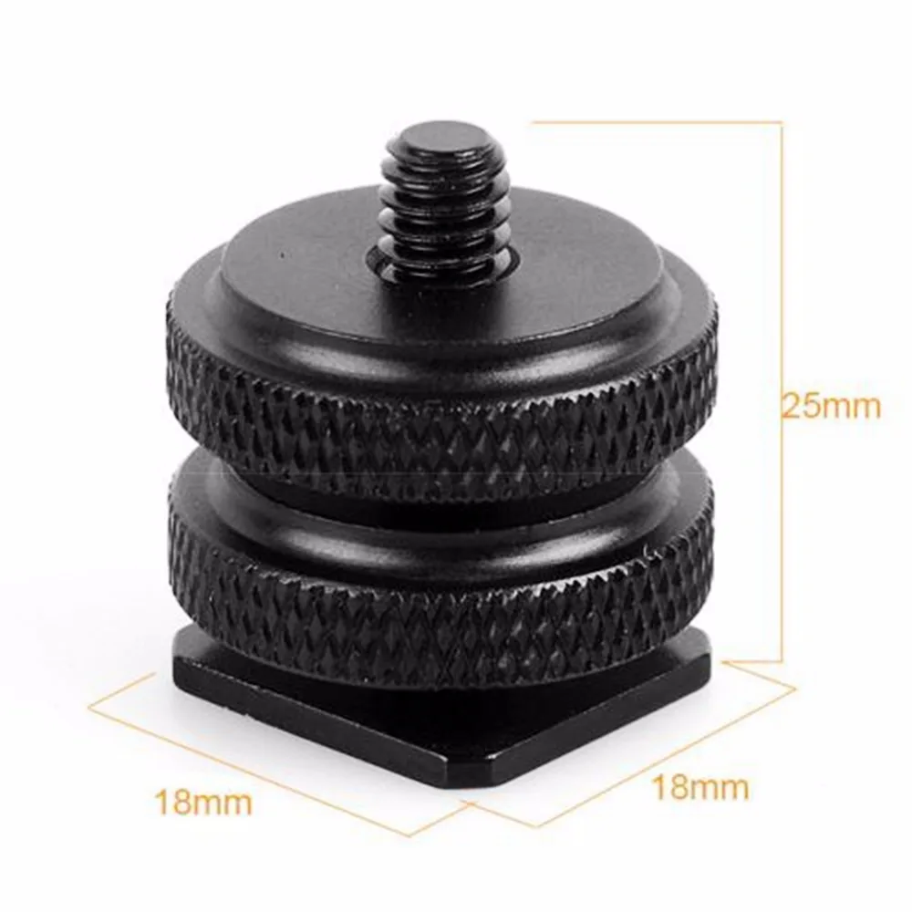 

Professional 1/4" Dual Nuts Tripod Mount Screw To Flash Camera Hot Shoe Adapter Tripod & Accessories P25 0.3#1