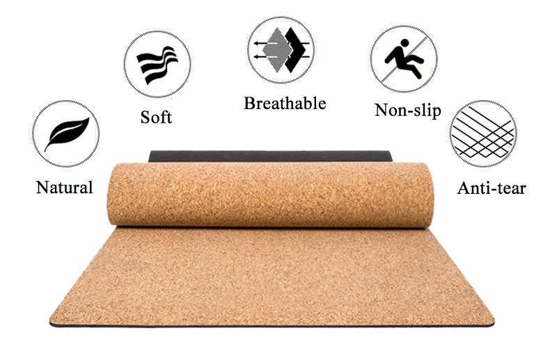 Non-slip TPE+Cork Yoga Mats For Fitness Natural Pilates Gymnastics Mats Sport Mat Yoga Exercise Pads Massage Mat 3MM/5MM/6MM/8MM