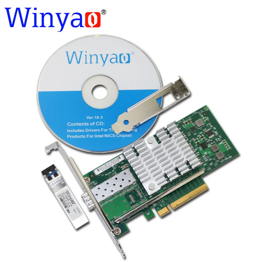 Winyao WYX520 LR1 10gbps 1310nm LC Fibre PCI e 8x Ethernet серверный адаптер с SFP + 82599 X520 10000 Мбит/с Nic|pci-e