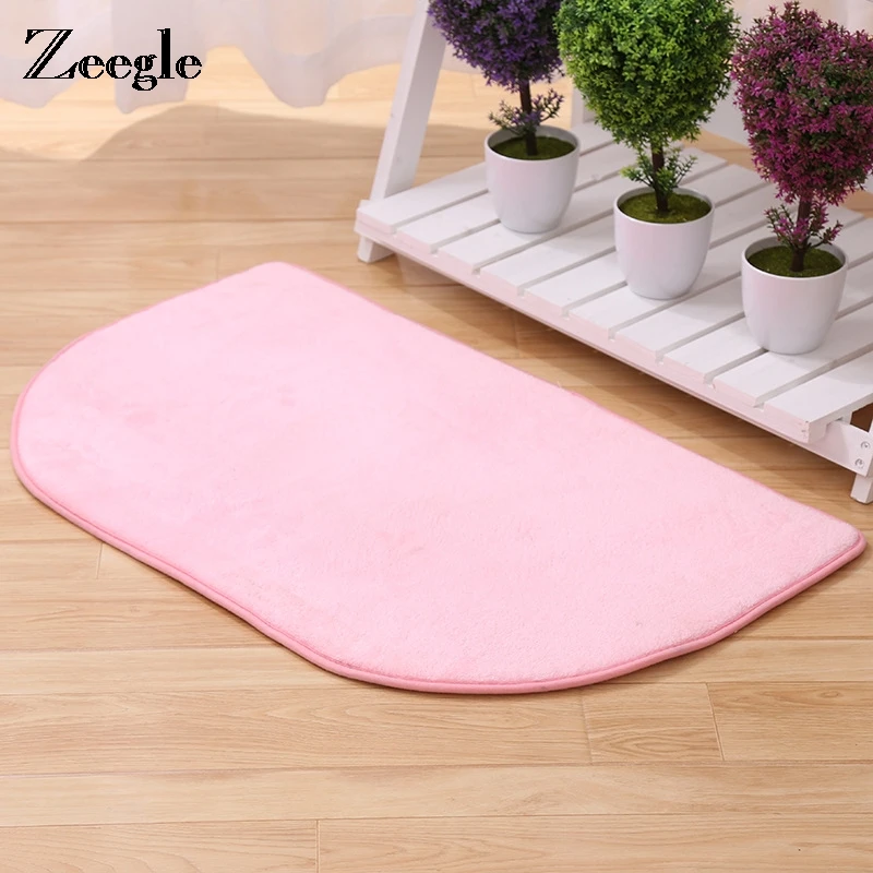 Zeegle коралловый флис Добро Пожаловать Дверные коврики кухня Абсорбирующая губка Мат Противоскользящие коврики для ванной спальни прикроватная напольная коврики