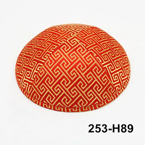 253H89 Парча 19 см kippot kipa Appaerl Аксессуары Шапки вязаные шапки beanie Kippah Jean Yarmullka - Цвет: 253H89