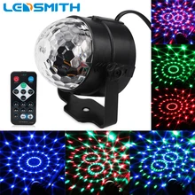 3W RGB Party Stage Light Music Sound Activated Rotating Magic Ball Projector Remote Control Dancing Disco Lights for DJ KTV Bar