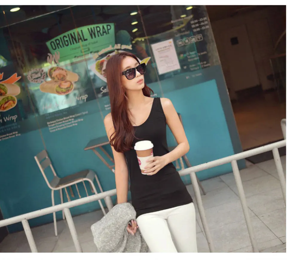 Strap vest cotton summer fine thread vest vest Y-line camisole vest jacket cotton (3)