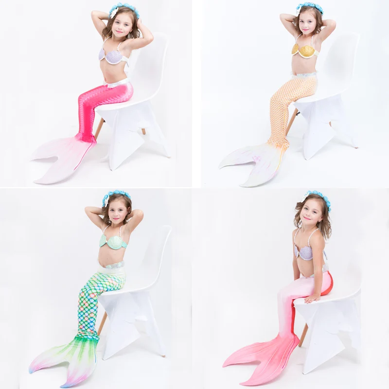 

The Little Mermaid Tail Costume Princess Ariel Children Mermaid Tail Cosplay Kids for Girl Fancy Swimsuit