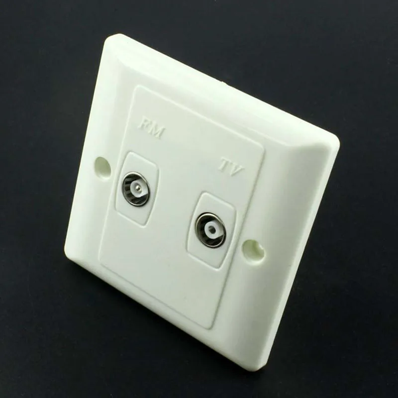 

Wall cable panel 86 socket double hole single panel with shield terminal box TV plus FM type