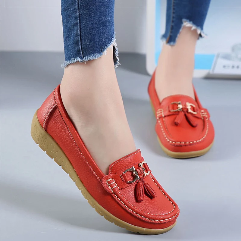 2021-Flats-Shoes-Women-Cow-Leather-Flats-Women-s-Shoes-Slip-On-Woman ...