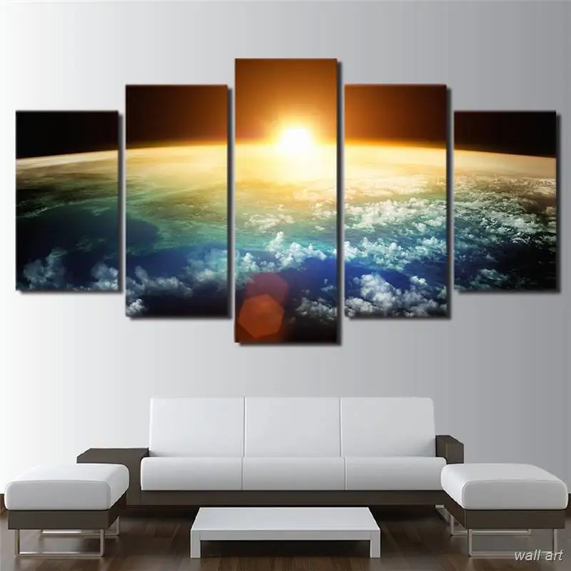 Модульная холст Hd печатает фотографии Декор в гостиную Wall Art рамка 5 шт. Вселенная