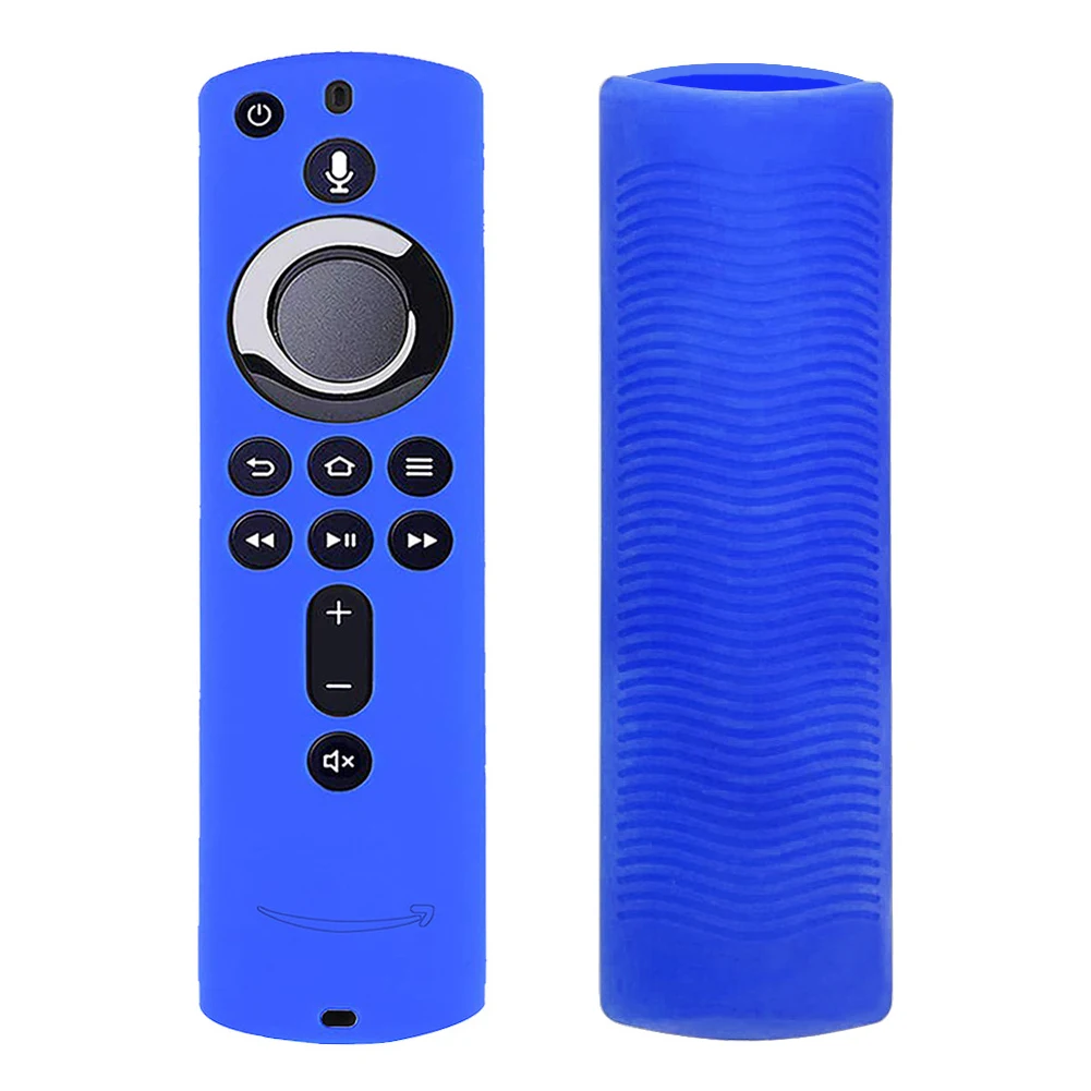 Домашний защитный силиконовый чехол с пультом дистанционного управления прочный дизайн решетки Противоскользящий легкий мягкий чехол для Fire tv Stick 4K - Color: Blue