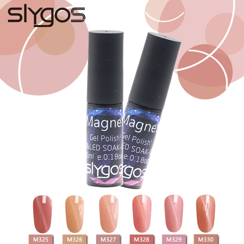 

SLYGOS 6ML Pink Cat Eye Magnet Nails Gel Polish Long Lasting Portable Soak Off Nail Art Magnetic UV Gel Varnish Manicure