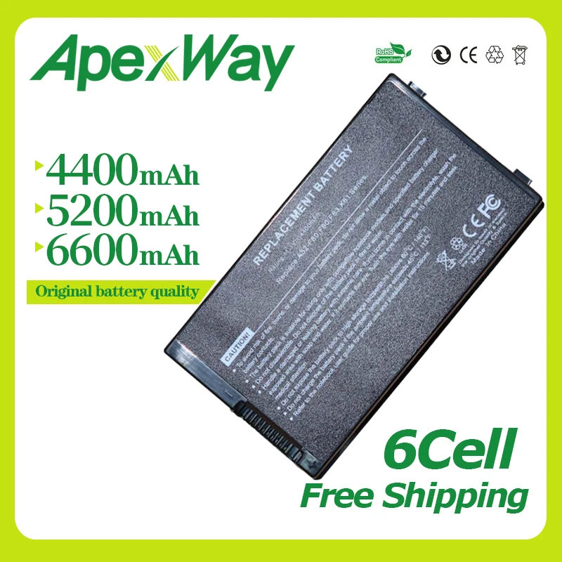 

Apexway Black Laptop Battery for Asus A32-F80 F80 F80Cr F80s F81 F81E F81Se F83 F83Cr F83E F83S F83Se F83T F83V F83VD F83VF K41