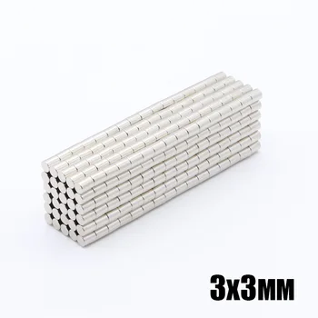 

500pcs 3x3 mm Neodymium magnet 3x3 mm Rare Earth small Strong Round permanent 3*3mm fridge Electromagnet NdFeB nickle magnetic