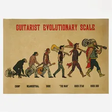 Cartel Vintage Retro de la evolución de la música rock adhesivos de pared con citas decoración del hogar 42*30cm