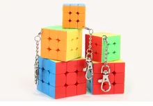 Mini Moyu mofangjiaoshi Magic Speed 3x3x3 cube keychain stickerless Cube Keyring puzzle cube key chain toys for children moyu mofangjiaoshi stickerless fluctuation jin gang skew magic cube axis speed puzzle cubes educational toys for kids children