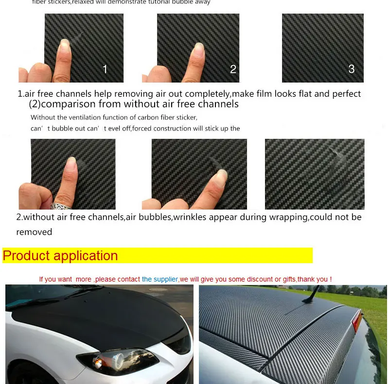 US $188.18 3D Carbon Fiber cool car wraps folie auto with Air Bubble 152x30mroll Black