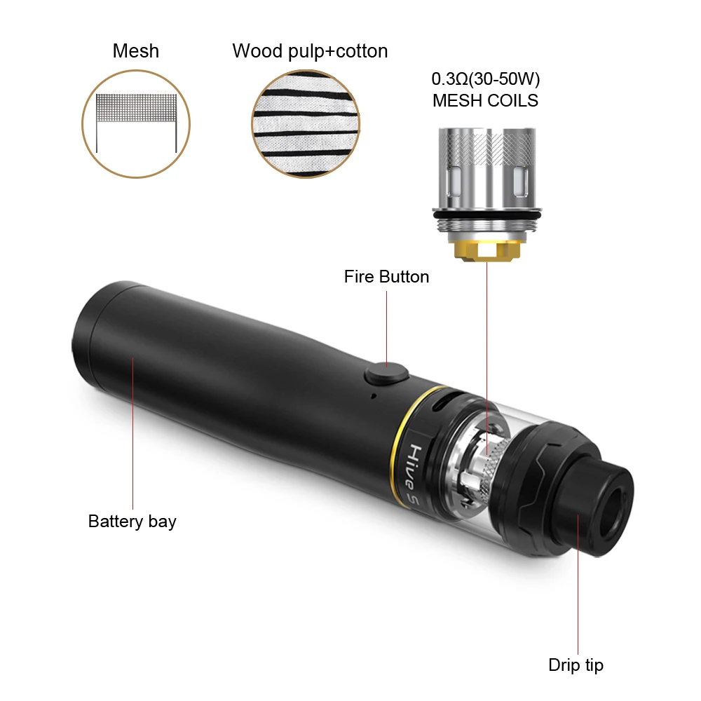 Artery Baton Kit Semi-Mechanical Mod with 2ml/3ml Hive S Mesh Coil Sub-ohm Atomizer Vape Pen Kit External Battery Artery Baton Kit Semi-Mechanical Mod with 2ml/3ml Hive S Mesh Coil Sub-ohm Atomizer Vape Pen Kit External Battery