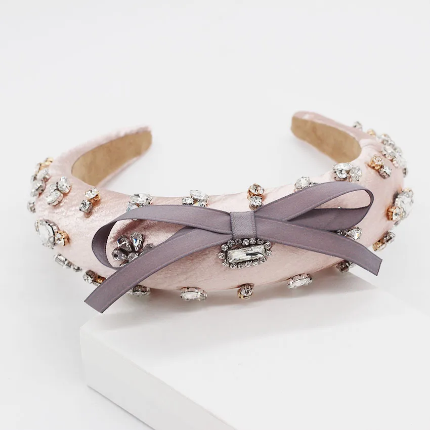 Cheap Baroque fashion luxury ball headband rhinestone bow headband headband hair band female girl hair accessories 965