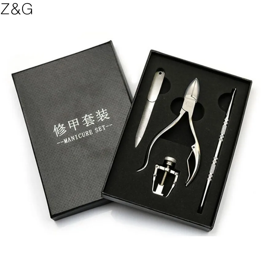 

4Pcs/set Manicure Set Professional Nail Toe Cutter Clipper Stainless Steel Ingrown Nail Bunion Corrector
